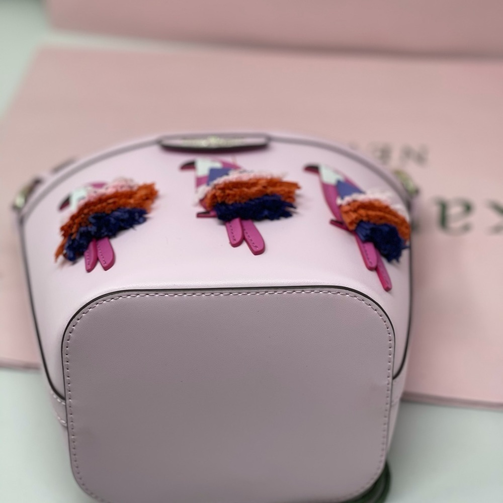 Kate spade pink Flock Party Parrot Bucket Bag - Picture 5 of 9